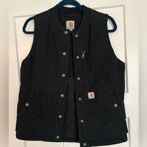 Carhartt Black Canvas Quilted Vest size smal